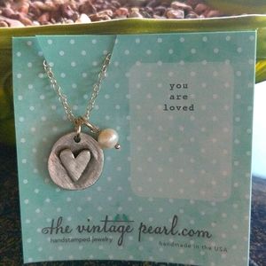 The Vintage Pearl Heart 'You Are Loved' Necklace